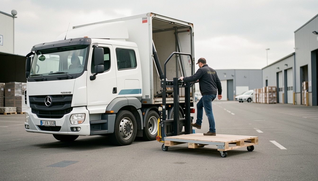 Chariot embarqué pour camion : livrer sans quai