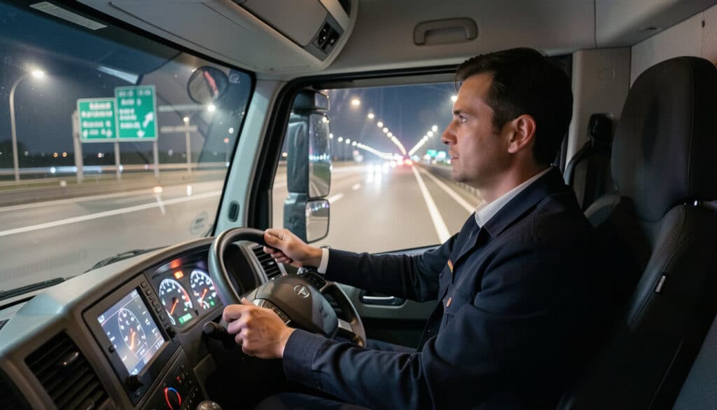 Amplitude de 15 h de nuit du chauffeur routier