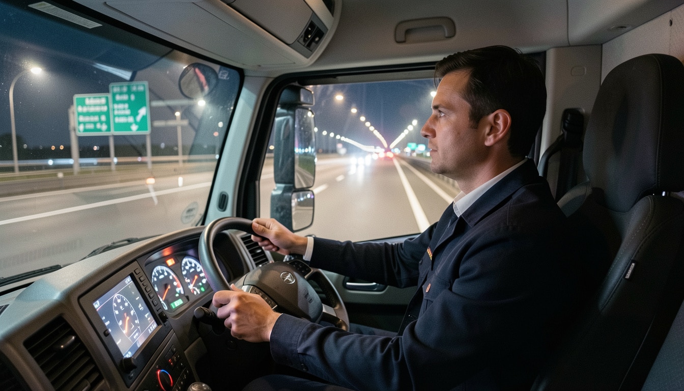 Amplitude de 15 h de nuit du chauffeur routier